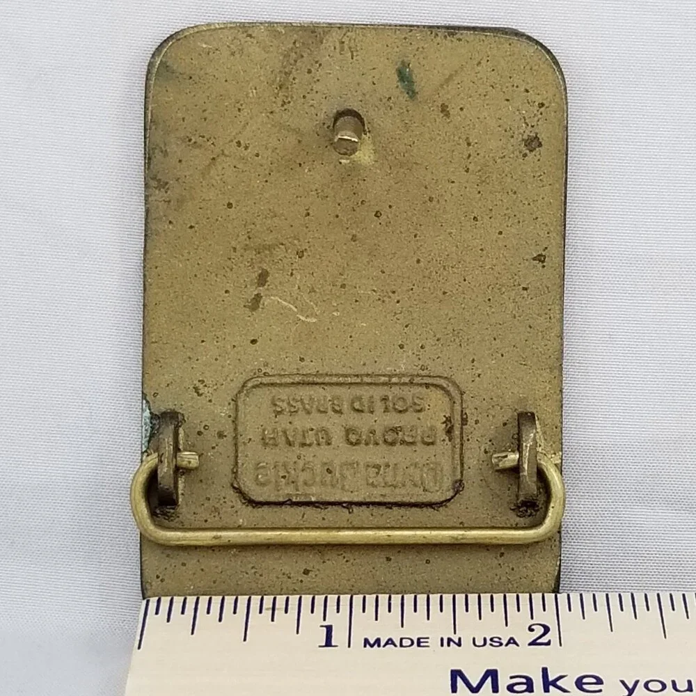 Belt Buckle 1994 Solid Brass BLAW KNOX Factory School Mattoon Illinois Mechanica